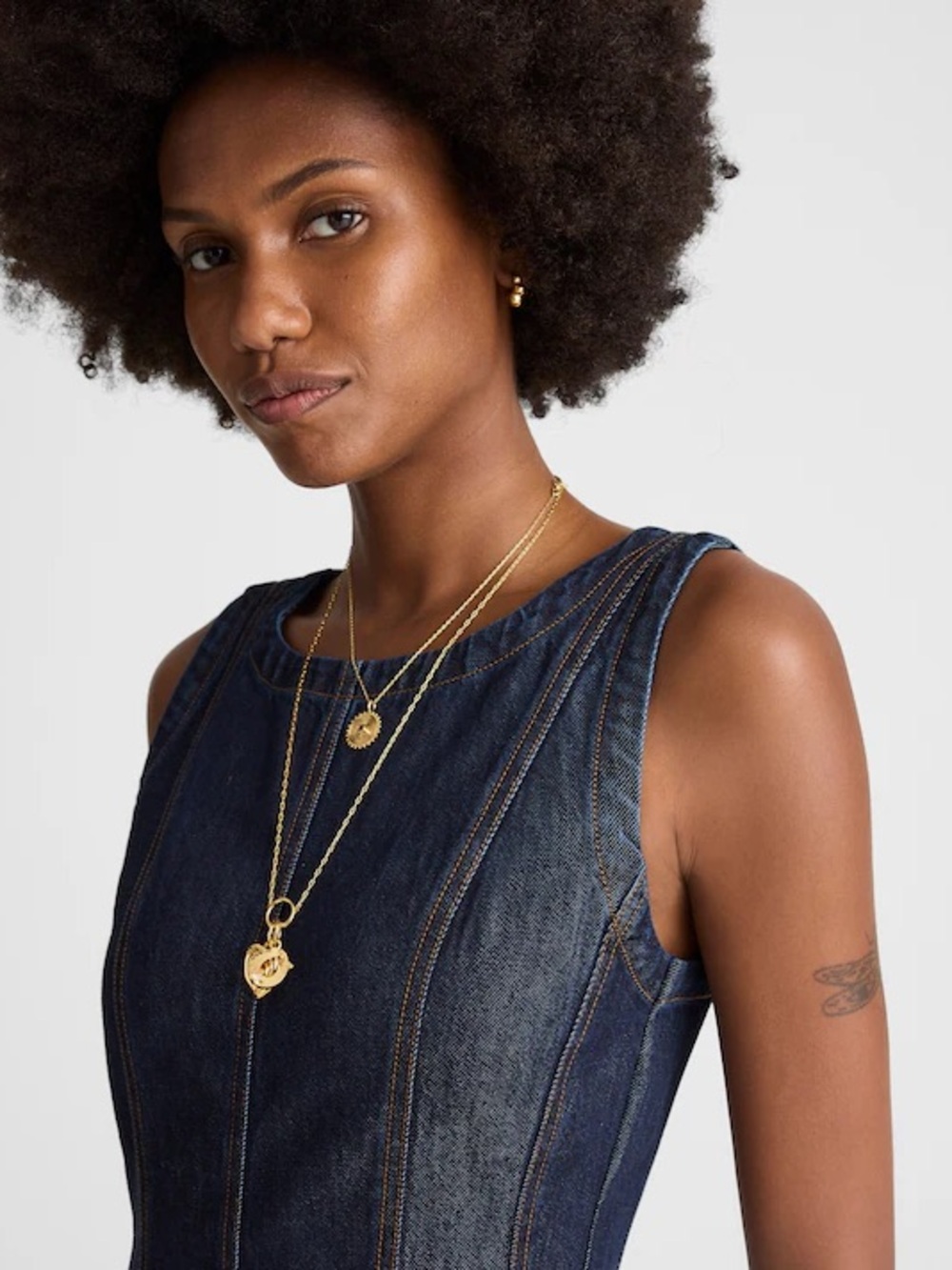 Madewell Airy Denim Circle Mini Dress in Rinse Wash NZ106 Size M NWT - Picture 4 of 9